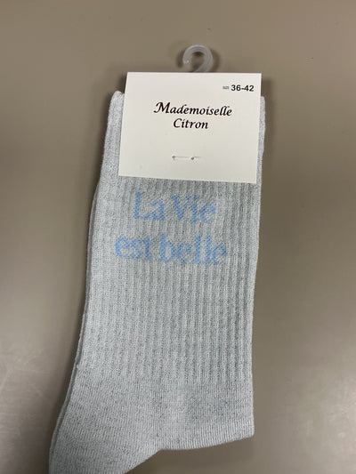 Chaussettes lurex mots LA VIE EST BELLE