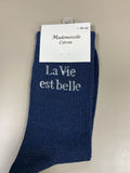 Chaussettes lurex mots LA VIE EST BELLE