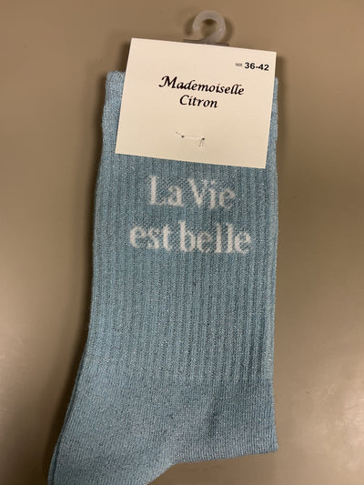 Chaussettes lurex mots LA VIE EST BELLE