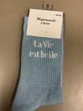Chaussettes lurex mots LA VIE EST BELLE