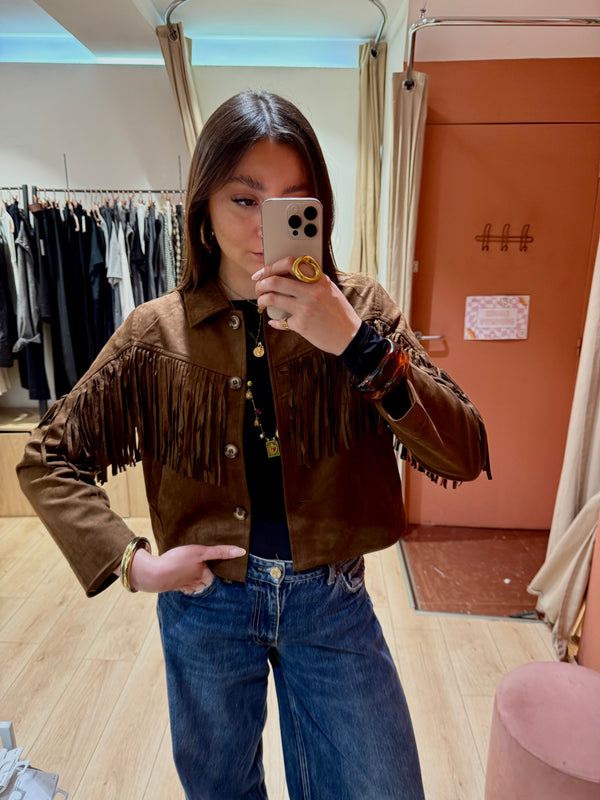 Veste suédine à franges
