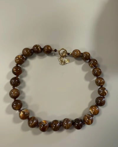 Collier perles résine couleur