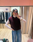 Gilet sans manches à fermeture éclair tendance mode