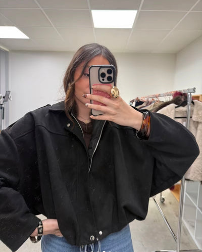 Veste effet bomber manches chauves souris suédine tendance mode