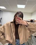 Veste effet bomber manches chauves souris suédine tendance mode