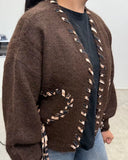 Gilet en laine détails léopard cœur mode tendance