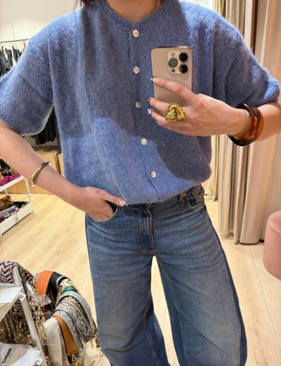 Pull Gilet en Alpaga et Laine Made in Italie Taille Unique 34 au 44 pour un Style Confortable et élégant