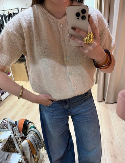 Pull Gilet en Alpaga et Laine Made in Italie Taille Unique 34 au 44 pour un Style Confortable et élégant