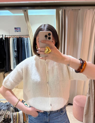 Pull Gilet en Alpaga et Laine Made in Italie Taille Unique 34 au 44 pour un Style Confortable et élégant