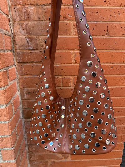 Sac à main clous et œillets tendance mode simili cuir