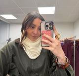 Écharpe Foulard Triangle Côtelée Hiver Chaude Mode Tendance pour Look Chaud et Tendance