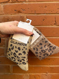 Chaussettes lurex mots léopard