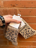 Chaussettes lurex mots léopard