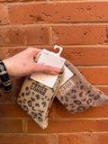 Chaussettes lurex mots léopard
