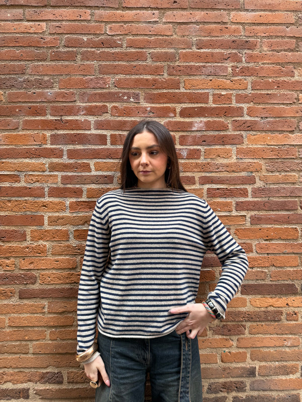 Petit pull Marinière laine et cachemire