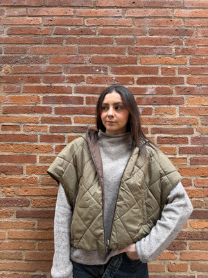 Veste sans manches réversible matelassée