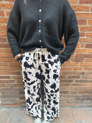 Pantalon motif vache style jogging