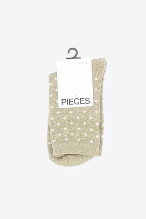 Chaussettes lurex paillettes doré à pois