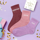Trio chaussettes femme lurex paillettes ROMANTIQUE LOVEUSE CÂLINE