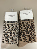 Chaussettes léopard mots AMOUR